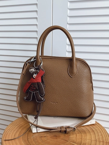 Sac à Bandoulière Coquille en Cuir PU Style Coréen pour Femme Sac à Main Décontracté avec Joli Pendentif Ours