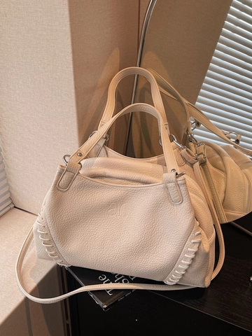 Bolso de Hombro para Mujer de PU Patrón de Lichi Gran Capacidad Bolso de Mano Viaje Bolso de Bandolera Correa Ajustable