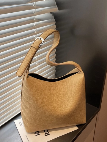 Ensemble Sac Seau Femme en Cuir PU Texture Litchi Sac à Bandoulière Avec Pochette Minimaliste Grande Capacité Messager