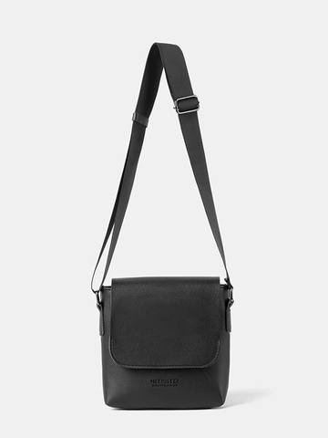Borsa a Tracolla Piccola Quadrata in Pelle PU Con Tracolla Regolabile Borsa Messenger Urban Casual a Patta Donna Uomo