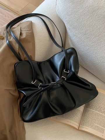 Vintage Gefaltete Tote Bag Für Damen Große Kapazität PU Leder Umhängetasche Einfache Lässige Umhängetasche Achselhandtasche Für Büro