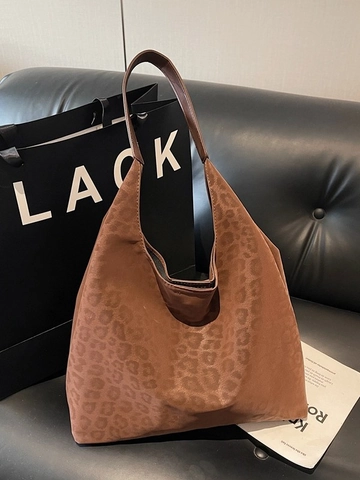 Vintage Leopardmuster Tragetasche Für Damen Große Kapazität Mode PU Hobo Schultertasche All-Match Unterarmtasche Und Beutel