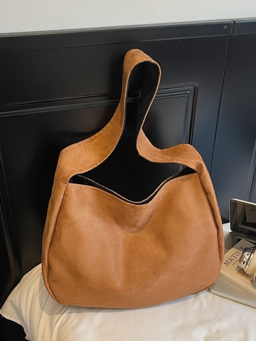 Retro Große Kapazität Wildlederimitat Tragetasche Für Damen Minimalistische Hobo Schultertasche Pendler Leopardenmuster Handtasche