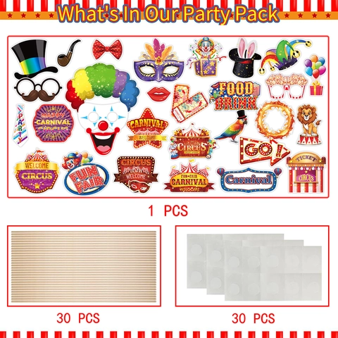 Accesorios de Decoración para Fiestas de Carnaval Circo Cumpleaños Accesorios de Fotos Máscara de Payaso Peluca Colorida Sombrero Mágico
