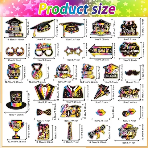 2026 Afstudeerfeest Foto Requisites Class of 2026 Congrats Grad Karton Maskers Voor Afgestudeerden Viering Ceremonie Accessoires
