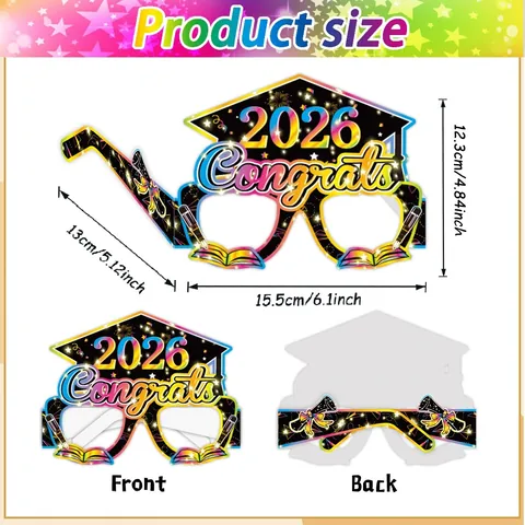 Afstudeerfeest Foto Props Bril Papier Brillen Gefeliciteerd Geslaagd Voor Kinderen Volwassenen Afstudeerceremonie Photo Booth Accessoires
