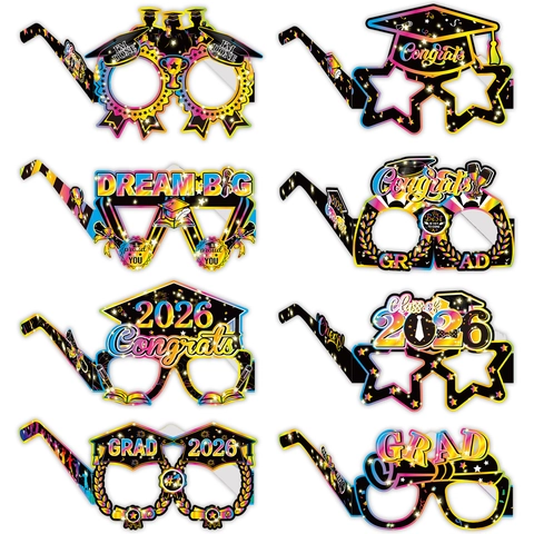 Afstudeerfeest Foto Props Bril Papier Brillen Gefeliciteerd Geslaagd Voor Kinderen Volwassenen Afstudeerceremonie Photo Booth Accessoires