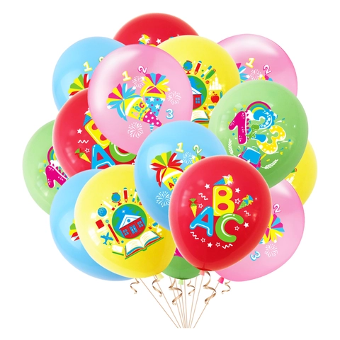 Palloncini in Lattice da 12 Pollici Con Motivi Scolastici ABC 123 per Decorazioni per Feste Schulanfang Regali per Bambini