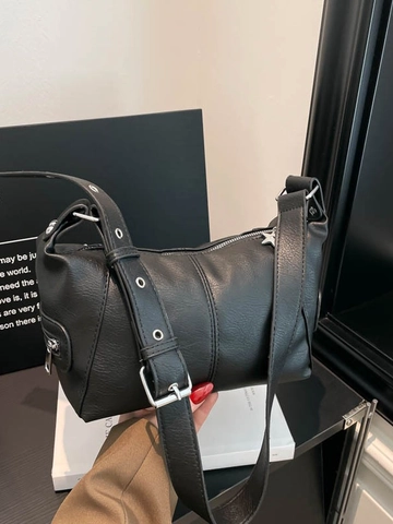Bolso Hobo de Cuero PU Retro para Mujer Color Sólido Correa Ancha Ajustable Bolso de Axila Bandolera Moda Urbana