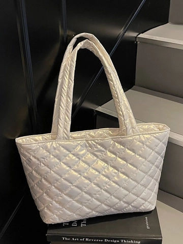 Bolso Tote Acolchado para Mujer Bolso de Hombro Puffer Gran Capacidad Bolso de Mano de Cuero PU para Viaje Diario Casual Color Sólido
