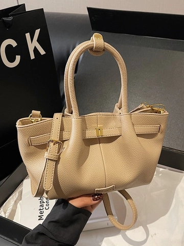 Borsa a Secchiello in Pelle PU Con Motivo Litchi Vintage per Donna Borsa a Tracolla di Grande Capacità Borsa a Mano Ufficio