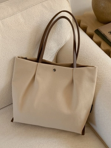 Minimalista Gran Capacidad Mujer Bolso Tote de Cuero PU Moda Bolso de Hombro Color Sólido Diario Casual Viaje Diario Bolso