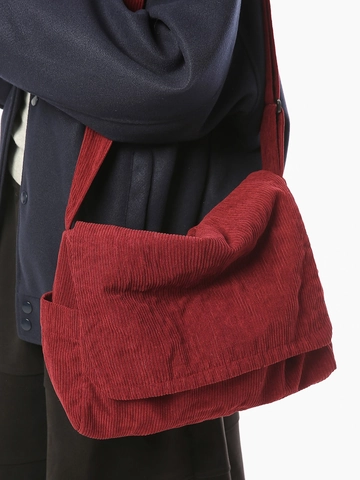 Borsa Tote da Donna in Velluto a Coste Grande Capacità Tracolla Casual Stile Vintage Borsa a Tracolla per Lavoro Viaggio Quotidiano