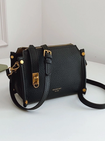 Borsa a Spalla Quadrata Retro Minimalista in Pelle PU per Donna Borsa a Tracolla a Grana di Litchi con Chiusura Oro Moda Uso Quotidiano