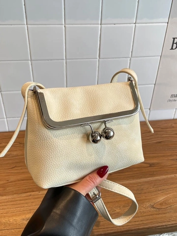 Damen Vintage Wildleder Umhängetasche Retro Kuss Schloss Kleine Eimer Tasche Elegante Kette Schultertasche Mini Handy Tasche