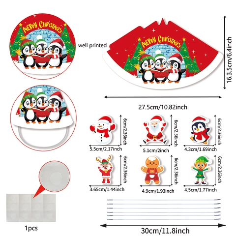Cappelli di Carta Fai-da-te per Feste di Natale in Cartoncino Bianco Babbo Natale Renna Pupazzo di Neve per Bambini Compleanno