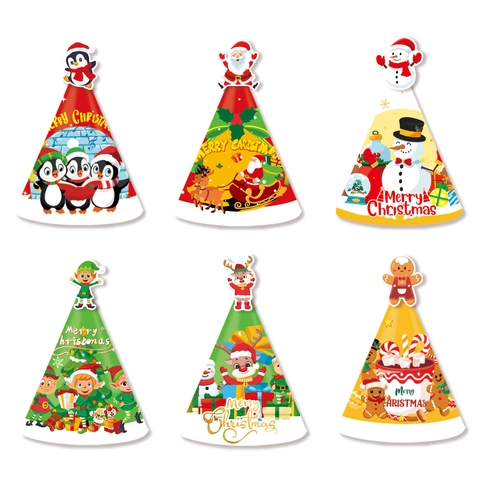 Cappelli di Carta Fai-da-te per Feste di Natale in Cartoncino Bianco Babbo Natale Renna Pupazzo di Neve per Bambini Compleanno