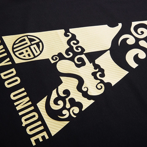 Herren Übergröße Baumwolle Bedrucktes T-Shirt Kurzarm Lockere Passform Rundhals Hip Hop Gold Buchstabe Grafik Tee Schwarz Top