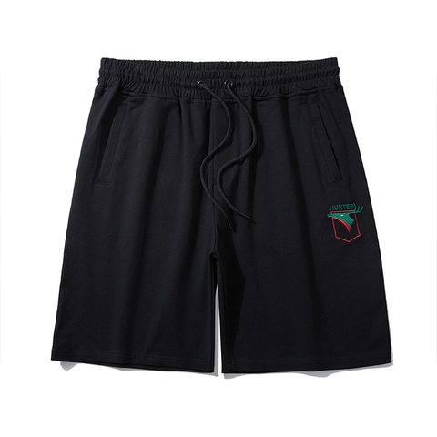 Herren Übergröße Bestickte Sportshorts Locker Baumwollmischung Sporthose Mit Adler Hunter Grafik XL-12XL
