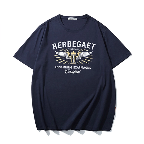 Maglietta da Uomo Taglie Forti in Misto Cotone Stampa Grafica American Retro Casual Girocollo Manica Corta