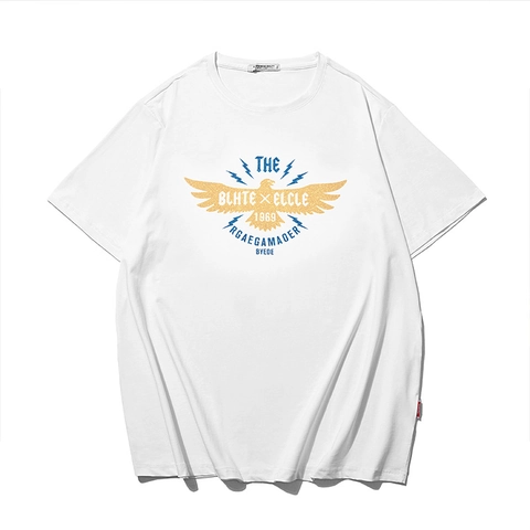 Herren Übergröße Adler Grafik T-Shirt Lockere Passform Baumwollmischung Retro Druck Streetwear Rundhals Kurzarm Casual Shirt
