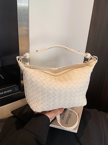 Geflochtene PU Leder Umhängetasche Für Damen Vintage Minimalistische Knöcheltasche Hobo Schultertasche Mit Verstellbarem Riemen Mode Handtasche