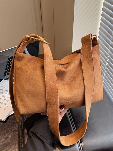 Women Retro PU Leather Tote Bag Fashion Suede Texture Shoulder Bag Large Capacity Crossbody Bag For Work Commute Daily Use