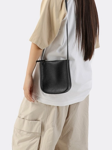 Bolso Bandolera Minimalista De Cuero PU Grano Para Mujer Urbano Casual Bolso Para Teléfono En Forma De U Con Correa De Hombro Ajustable Bolso De Hombro