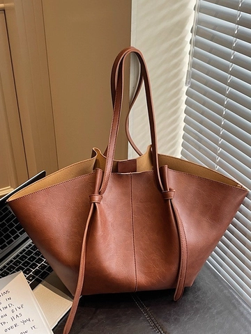 Borsa Tote da Donna di Grande Capacità in Pelle PU Borsa a Tracolla Vintage da Pendolare Borsa a Mano Casual Morbida Borsa da Viaggio Quotidiana Elegante
