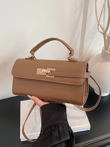 Trendige Damen PU Leder Handtasche Mit Goldener Verschlussschnalle Stilvolle Umhängetasche Für Den Täglichen Weg Fashion Messenger Bag