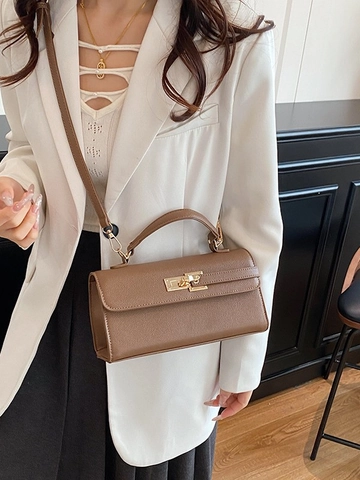Trendige Damen PU Leder Handtasche Mit Goldener Verschlussschnalle Stilvolle Umhängetasche Für Den Täglichen Weg Fashion Messenger Bag