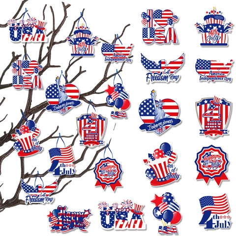 USA Unabhängigkeitstag Hängende Ornamente 4. Juli Patriotische Party Dekorationen Karton Freiheitsstatue Haus Büro Dekor