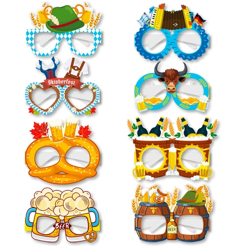 Oktoberfest Party Dekoration Karton Brillen Lustige Fotorequisiten Bayerische Festival Elemente Multi Style Augenbekleidung