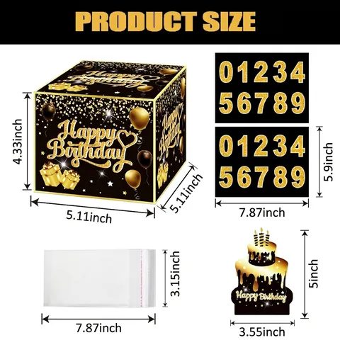 Happy Birthday Geldziehbox Set Papier Geldautomat Für Tortendeko Partyzubehör Feier Accessoires