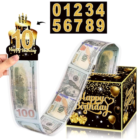 Happy Birthday Geldziehbox Set Papier Geldautomat Für Tortendeko Partyzubehör Feier Accessoires