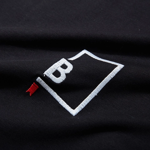 Heren Grote Maat Katoenen Geborduurd T-Shirt Casual Losse Korte Mouw Letter B Grafische Top Zomer Basic Tee