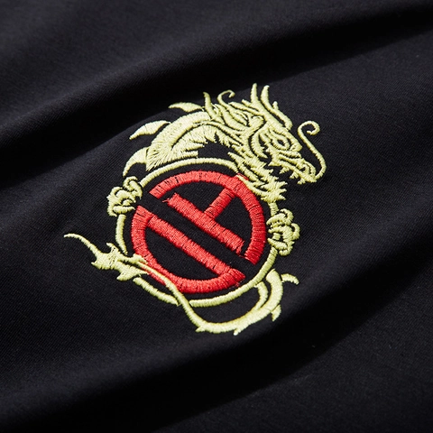 Men Plus Size Chinese Dragon Embroidery T-Shirt Vintage Cotton Short Sleeve Oversized Summer Streetwear Casual Tee Top