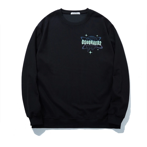 Herren Übergröße Sweatshirt Rundhalsausschnitt Baumwollmischung Lässig Langarm Pullover Trend Grafikdruck Schwarz Top