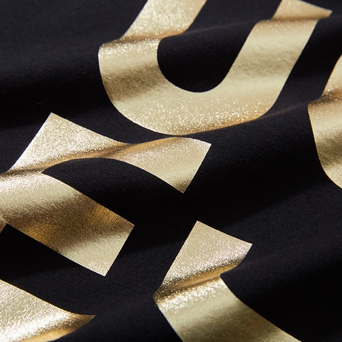Herren Übergröße Sweatshirt Locker Passform Gold Buchstabe Bedruckt Rundhals Langarm Streetwear Baumwolle Lässig Top