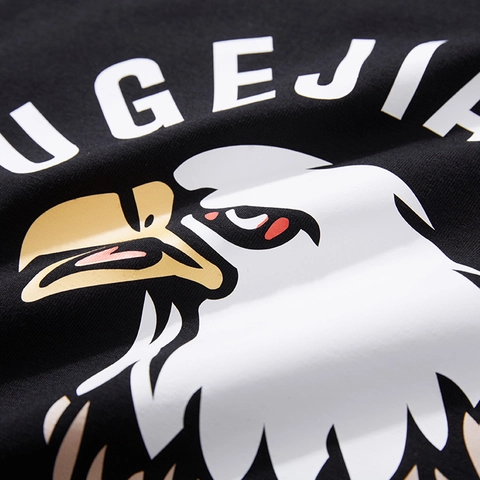 Men's Plus Size Eagle Head Graphic Print Long Sleeve T-Shirt Casual Loose Cotton Crew Neck Streetwear Top
