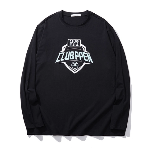 Herren Übergröße Langarm Baumwolle T-Shirt Lockerer Schnitt Rundhals Bedruckt Casual Grafik Tee Top Für Große Männer