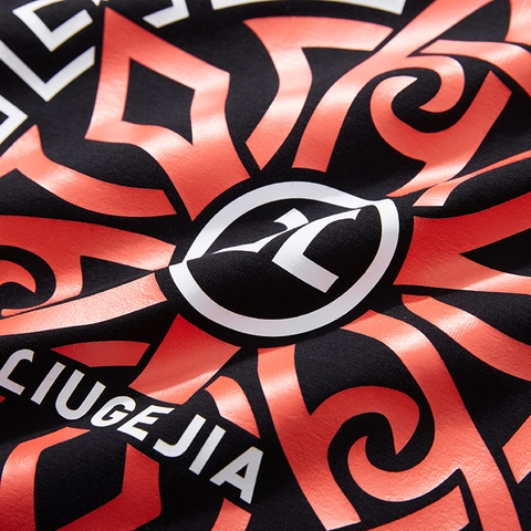 Maglietta da Uomo Taglie Forti in Cotone a Maniche Lunghe Vestibilità Ampia con Stampa Grafica Girocollo Casual Streetwear Nero