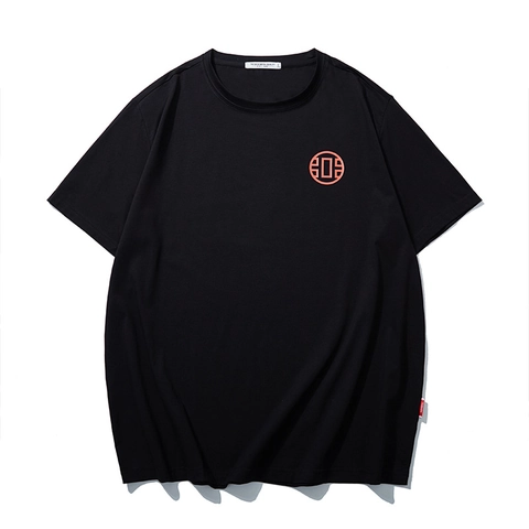 Heren Grote Maten Grafische Print T-Shirt Katoenmix Streetwear Korte Mouw Tee Zwart Losse Pasvorm Top Zomer Casual Kleding