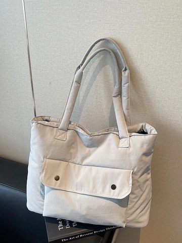 Große Kapazität Damen Gesteppte Puffer Tote Bag Nylon Gepolsterte Schultertasche Urban Simple Handtasche Für Pendler