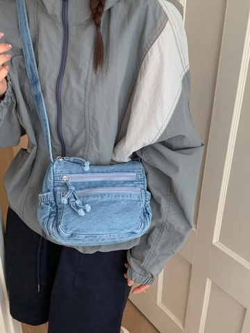 Borsa a Tracolla in Denim Vintage da Donna Patchwork Tasche Multiple Piccola Borsa a Spalla Casual in Denim Lavato Borsa Cellulare