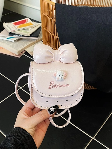 Kids Cute Bow Knot Cartoon Animal Mini Crossbody Bag PU Leather Small Shoulder Bag For Girls Sweet Style Fashion Gift