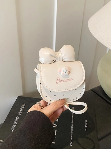 Kids Cute Bow Knot Cartoon Animal Mini Crossbody Bag PU Leather Small Shoulder Bag For Girls Sweet Style Fashion Gift