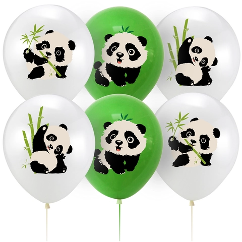 Simpatici Palloncini in Lattice Panda Cartone Animato per Decorazione Festa di Compleanno Bambini Palloncini Bianchi Verdi