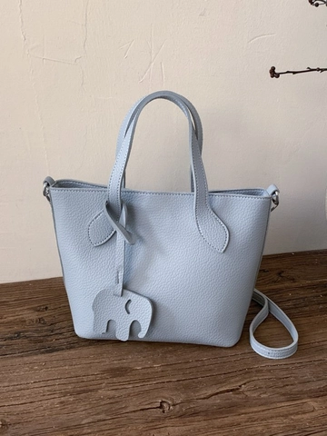 Nischen-Kieselleder-Textur PU Beuteltasche Für Damen Mode Elefanten-Anhänger Unterarmtasche Große Kapazität Schulter-Umhängetasche