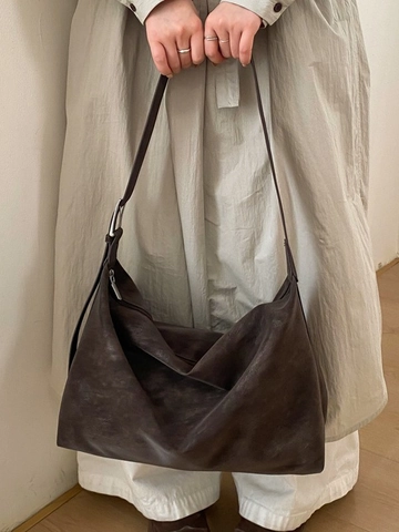 Große Kapazität Damen Hobo Tasche Retro Kunstleder Schultertasche Mit Verstellbarem Gurt Minimalistische Pendeln Unterarmtasche